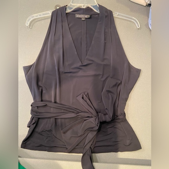 Lafayette 148 New York Tops - Lafayette 148 sleeveless blouse, wrap belt, size‎ XL